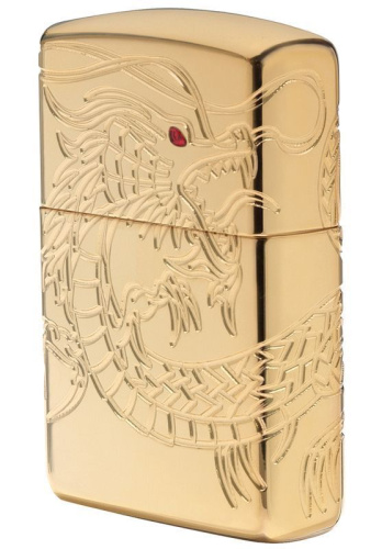 Зажигалка ZIPPO Armor™ с покрытием High Polish Gold Plate, латунь/сталь, золотистая, 36x12x56 мм, 29265