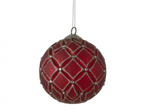 Ёлочный шар "Фландрия", стекло, красный, 10 см, Edelman, Noel (Katherine's style)