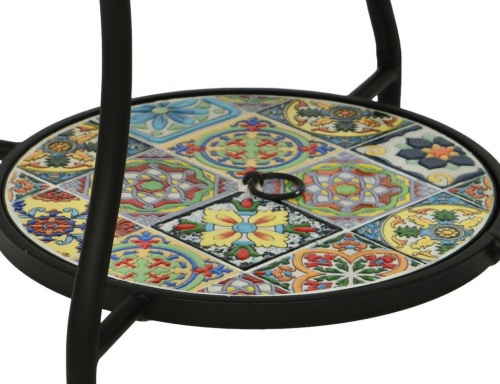 Садовый стол с чашей для костра "Андалусия", металл, мозаика, 58x54 см, Kaemingk фото 2