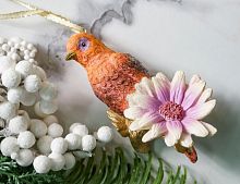 Ёлочная игрушка ПТИЧКА ЛЕТНЕГО САДА, полистоун, 10 см, Kaemingk