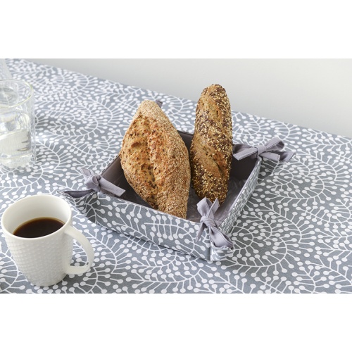 Корзинка для хлеба серого цвета с принтом Спелая Смородина из коллекции scandinavian touch, 30х30 см фото 2