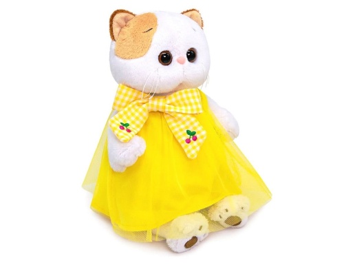 Мягкая игрушка Кошечка Лили в желтом платье с бантом 24 см, Budi Basa фото 2