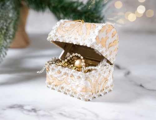 Ёлочная игрушка СУНДУК С АНГИЛЬИ, бумага, пластик, 9 см, Winter Deco