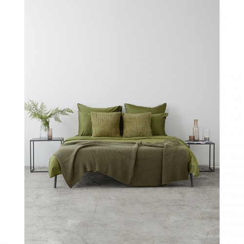Комплект постельного белья двуспальный из сатина оливкового цвета из коллекции wild фото 8