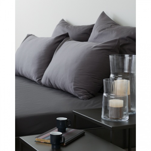 Комплект постельного белья полутораспальный из сатина темно-серого цвета из коллекции wild фото 5