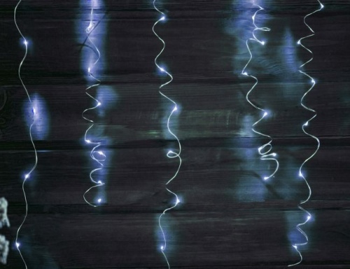 Световой занавес "Светлячок", 256 mini LED, 1,6x1,6+1,5 м, серебристый провод, Торг-Хаус фото 5
