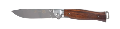 Нож Stinger, 106 мм, рукоять: сталь/дерево, серебр.-корич., картонная коробка