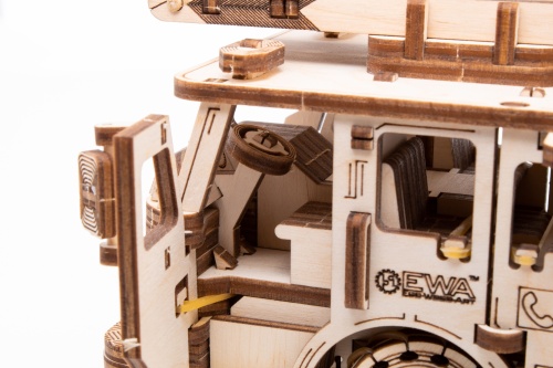 Сборная модель деревянная 3D EWA Пожарная машина с лестницей фото 6