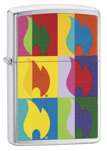 Зажигалка Zippo Classic с покрытием Brushed Chrome, латунь/сталь, серебристая, матовая, 36x12x56 мм, 29623