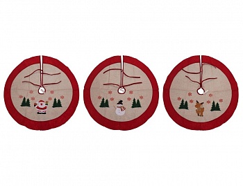 Юбка для декорирования основания ёлки "Милая аппликация - олень", 90 см, Koopman International