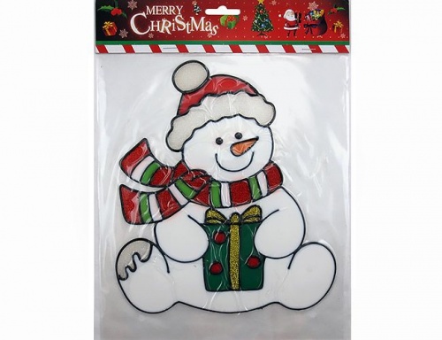 Наклейка на стекло "Снеговик в шарфе", 22х26 см, Forest Market
