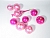 Набор ёлочных игрушек ГРЁЗЫ, верхушка+4х60 мм+4х75 мм, розовый с вишневым, Елочка