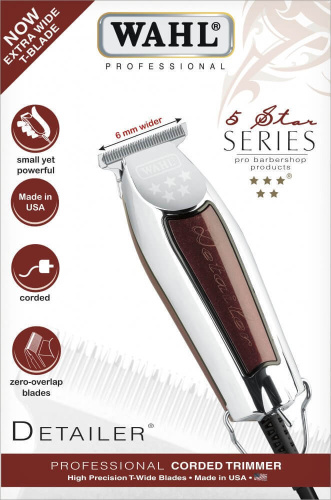 Триммер Wahl Detailer X-Tra-Wide 5Star, сетевой, 3 насадки, серебристый фото 3