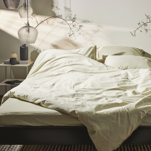 Комплект постельного белья из сатина серо-бежевого цвета с брашинг-эффектом из коллекции essential фото 6