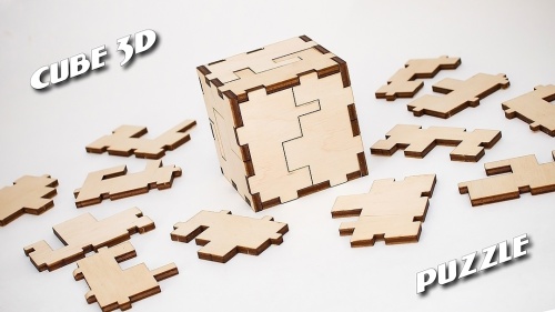 Деревянный конструктор-головоломка EWA Cube 3D puzzle фото 4