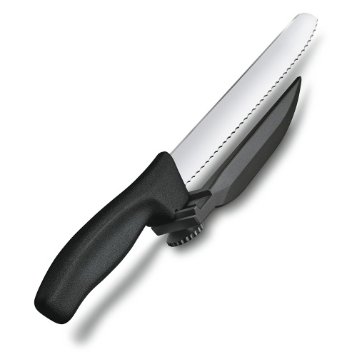 Нож Victorinox с упором для отрезания равномерных ломтиков, черный фото 4