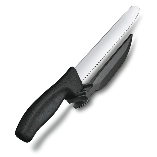 Нож Victorinox с упором для отрезания равномерных ломтиков, черный фото 3
