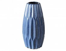 Керамическая ваза "Вечерняя акварель", овальная, тёмно-голубая, 24 см, Boltze