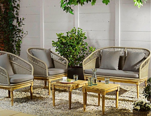 Комплект дачной мебели "Монпелье" (диван, 2 кресла, 2 столика), искусственный ротанг, Kaemingk фото 4