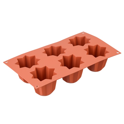 Форма для приготовления кексов mini pandoro, 34 х 18 х 6 см, силиконовая, красная фото 4