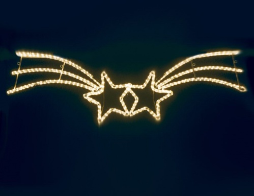 Светодионая композиция из дюралайта  "Падающие звёзды", тёплые белые LED-лампы,150х25 см, (2 шт.) уличные, Koopman International