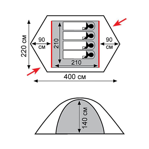 Палатка Tramp Rock 4 (V2) фото 2