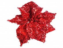 Пуансеттия "Искристая", красная, 17 см, Holiday Classics