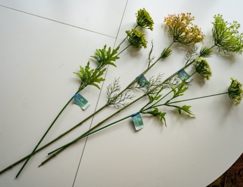Декоративная ветка "Кружево королевы анны", искусственные полевые цветы, пластик, 60 см, Kaemingk фото 3