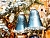 Ёлочные игрушки колокольчики БИСЕРНЫЙ ПЕРЕЗВОН, стеклянные, голубой туман, 8 см (упаковка 2 шт.), Kaemingk (Decoris)