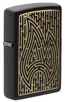 Зажигалка Zippo Maze, покрытие Black Matte, латунь/сталь, черная, матовая, 38x13x57 мм