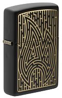 Зажигалка Zippo Maze, покрытие Black Matte, латунь/сталь, черная, матовая, 38x13x57 мм