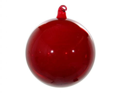 Набор стеклянных ёлочных шаров "Клюквенный пунш", красный, 10 см (4 шт.), SHISHI