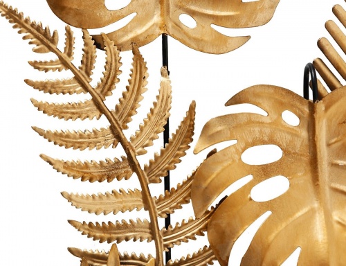 Настенное интерьерное украшение "Ариана", металл, золотое, 5х33х45 см, Boltze, 1019910-монстера фото 4