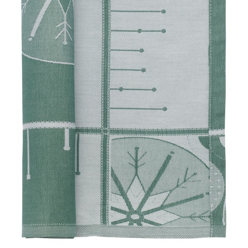 Салфетка из хлопка зеленого цвета с рисунком Ледяные узоры из коллекции new year essential, 53х53см фото 5