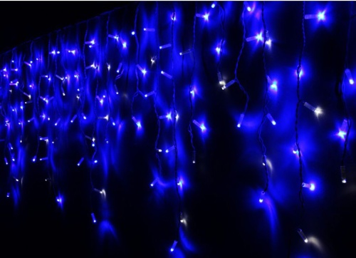 Светодиодная гирлянда "Бахрома" ICICLE RUBI, 100 LED-огней, 2х0.5+1.5 м, коннектор, белый каучук, уличная, SNOWHOUSE фото 2