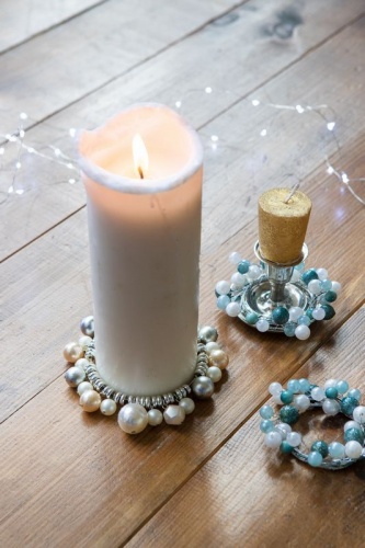 Мини-венок для свечей и декорирования "Браслет русалочки" эластичный, 12 см, Swerox фото 3