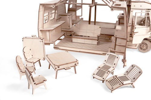 Конструктор 3D деревянный Lemmo Пикник (Домик для кукол на колесах) фото 9