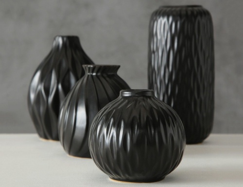 Набор керамических ваз "Залина", чёрный, 4 шт, Boltze фото 2
