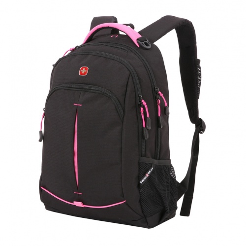 Рюкзак Swissgear черный/фукси, 32x15x46 см, 22 л