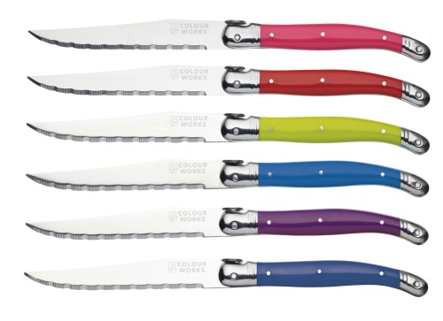 Нож для стейка, набор 6 шт, Colourworks Brights