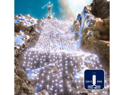 Светодиодная гирлянда Дождь Rich Led Cap 2*9 м, 1200 холодных белых LED ламп, черный ПВХ, соединяемая, IP65, Rich LED