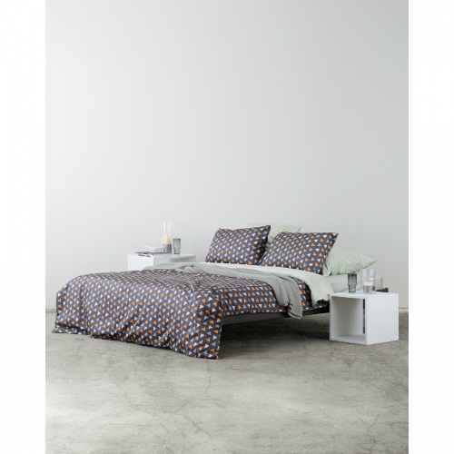 Комплект постельного белья полутораспальный из сатина мятного цвета с принтом triangles из коллекции фото 3