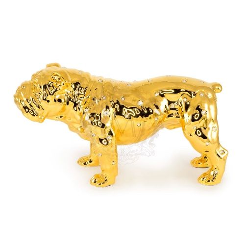 GIARDINO Статуэтка собака 49х20хН26 см, керамика, цвет и декор золото, swarovski фото 2