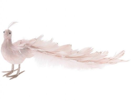 Украшение "Розовый павлин", перо, 35х15х15 см, Koopman International