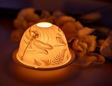 Подсвечник для чайной свечи "Романтичные стрекозы", фарфор, 8х12 см, SHISHI
