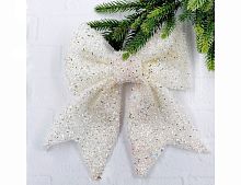Бант для декорирования БЕЛОСНЕЖНАЯ РОСКОШЬ, белый, 22х19 см, Christmas Deluxe