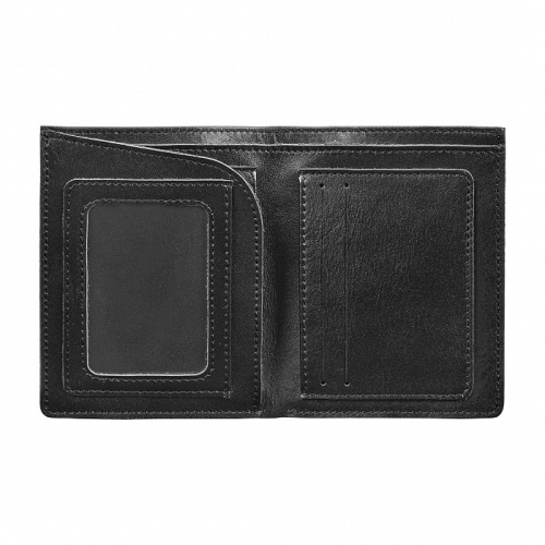 Бумажник мужской, черный, без клише, в деревянной шкатулке с гравировкой "Любимому брату" фото 3