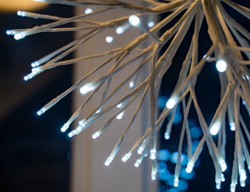 Украшение "Шар из веточек" белый, холодные белые LED-огни, провод прозрачный, уличный, Koopman International фото 4