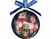Ёлочный шар "Снеговички-матрёшки", папье-маше, глянцевый, 75 мм, разные модели, Mister Christmas
