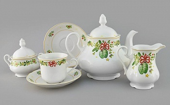 Новогодний чайный сервиз шишки мэри-энн на 6 персон арт.03160725-2571, Leander